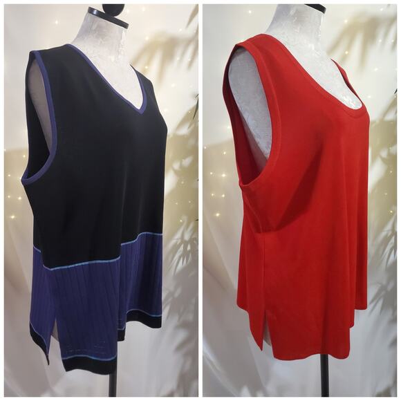 Exclusively Misook Womens Set of 2 Sleeveless Knit Tops Size 2X Career Office - Picture 7 of 13